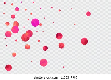Red confetti background. Falling rose glitter. Graphic design for invitation, wedding, birthday, christmas card. Happy surprise backdrop. Abstract particles explosion. Vector festive template. 