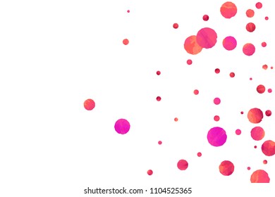 Red confetti background. Falling rose glitter. Graphic design for invitation, wedding, birthday, christmas card. Happy surprise backdrop. Abstract particles explosion. Vector festive template. 