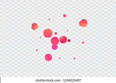 Red confetti background. Falling rose glitter. Graphic design for invitation, wedding, birthday, christmas card. Valentines day backdrop. Abstract particles banner. Vector festive template. 