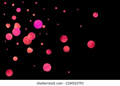 Red confetti background. Falling rose glitter. Graphic design for invitation, wedding, birthday, christmas card. Happy surprise backdrop. Abstract particles banner. Vector festive template. 