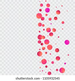 Red confetti background. Falling rose glitter. Graphic design for invitation, wedding, birthday, christmas card. Valentines day backdrop. Abstract particles banner. Vector festive concept. 