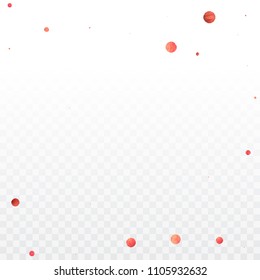 Red confetti background. Falling rose glitter. Graphic design for invitation, wedding, birthday, christmas card. Valentines day backdrop. Abstract particles explosion. Vector festive concept. 