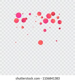 Red confetti background. Falling rose glitter. Graphic design for invitation, wedding, birthday, christmas card. Valentines day backdrop. Abstract particles banner. Vector festive template. 
