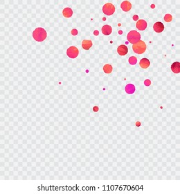 Red confetti background. Falling rose glitter. Graphic design for invitation, wedding, birthday, christmas card. Happy surprise backdrop. Abstract particles explosion. Vector festive template. 
