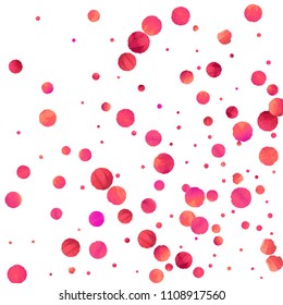 Red confetti background. Falling rose glitter. Graphic design for invitation, wedding, birthday, christmas card. Valentines day backdrop. Abstract particles explosion. Vector festive concept. 