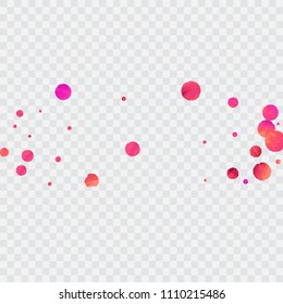 Red confetti background. Falling rose glitter. Graphic design for invitation, wedding, birthday, christmas card. Valentines day backdrop. Abstract particles banner. Vector festive template. 