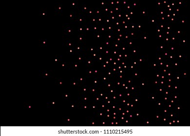 Red confetti background. Falling rose glitter. Graphic design for invitation, wedding, birthday, christmas card. Happy surprise backdrop. Abstract particles banner. Vector festive template. 
