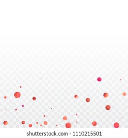 Red confetti background. Falling rose glitter. Graphic design for invitation, wedding, birthday, christmas card. Happy surprise backdrop. Abstract particles banner. Vector festive concept. 