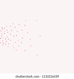 Red confetti background. Falling rose glitter. Graphic design for invitation, wedding, birthday, christmas card. Valentines day backdrop. Abstract particles explosion. Vector festive concept. 