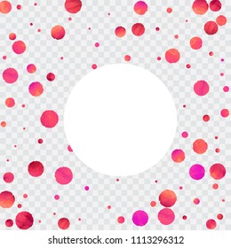 Red confetti background. Falling rose glitter. Graphic design for invitation, wedding, birthday, christmas card. Happy surprise backdrop. Abstract particles banner. Vector festive template. 