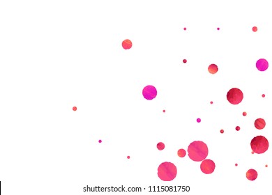 Red confetti background. Falling rose glitter. Graphic design for invitation, wedding, birthday, christmas card. Valentines day backdrop. Abstract particles explosion. Vector festive concept. 