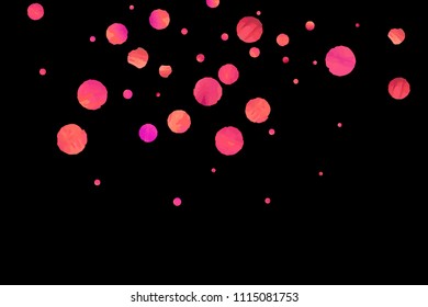 Red confetti background. Falling rose glitter. Graphic design for invitation, wedding, birthday, christmas card. Happy surprise backdrop. Abstract particles explosion. Vector festive template. 