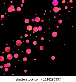 Red confetti background. Falling rose glitter. Graphic design for invitation, wedding, birthday, christmas card. Happy surprise backdrop. Abstract particles explosion. Vector festive concept. 