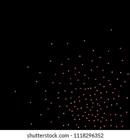 Red confetti background. Falling rose glitter. Graphic design for invitation, wedding, birthday, christmas card. Valentines day backdrop. Abstract particles explosion. Vector festive concept. 