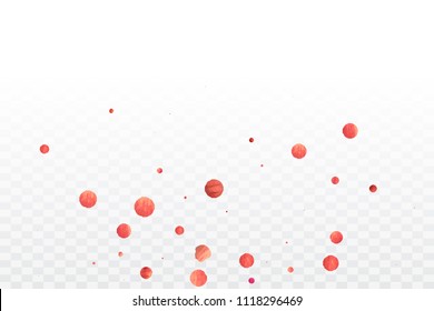 Red confetti background. Falling rose glitter. Graphic design for invitation, wedding, birthday, christmas card. Happy surprise backdrop. Abstract particles explosion. Vector festive concept. 