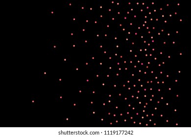 Red confetti background. Falling rose glitter. Graphic design for invitation, wedding, birthday, christmas card. Valentines day backdrop. Abstract particles banner. Vector festive template. 
