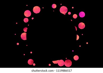 Red confetti background. Falling rose glitter. Graphic design for invitation, wedding, birthday, christmas card. Happy surprise backdrop. Abstract particles banner. Vector festive template. 