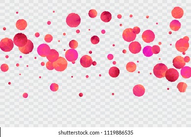 Red confetti background. Falling rose glitter. Graphic design for invitation, wedding, birthday, christmas card. Valentines day backdrop. Abstract particles explosion. Vector festive concept. 
