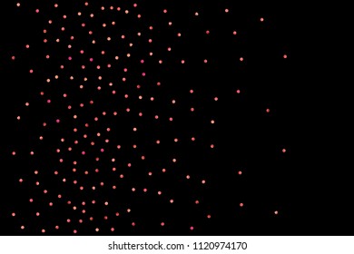 Red confetti background. Falling rose glitter. Graphic design for invitation, wedding, birthday, christmas card. Valentines day backdrop. Abstract particles banner. Vector festive concept. 