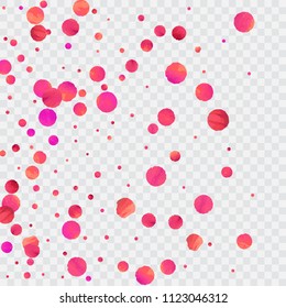 Red confetti background. Falling rose glitter. Graphic design for invitation, wedding, birthday, christmas card. Valentines day backdrop. Abstract particles explosion. Vector festive concept. 