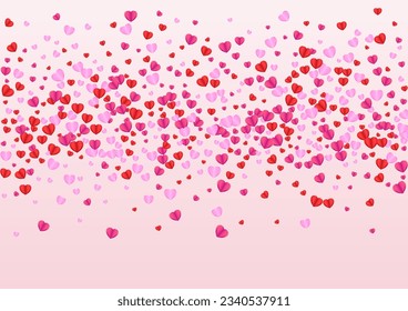 Red Confetti Background Pink Vector. Birthday Frame Heart. Violet Cut Texture. Lilac Confetti Greeting Backdrop. Pinkish Banner Pattern.