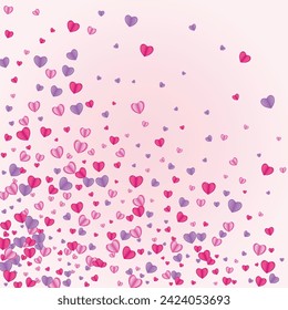 Red Confetti Background Pink Vector. Gift Texture Heart. Fond Cut Illustration. Pinkish Heart Banner Pattern. Tender Paper Backdrop.