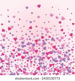 Red Confetti Background Pink Vector. Present Texture Heart. Fond Sweetheart Illustration. Purple Confetti Art Backdrop. Pinkish Card Pattern.