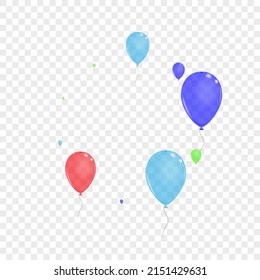 Red Confetti Background Transparent Vector. Baloon Shiny Design. Purple Congratulation. Bright Air. Helium Happy Background.