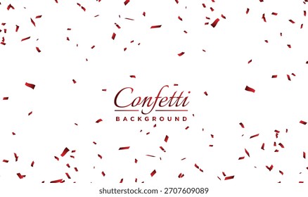 Ilustración vectorial de fondo de confeti rojo