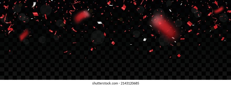 red confetti banner, isolated on transparent background