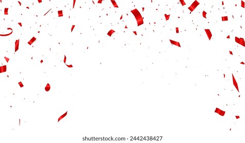 Red confetti border frame repeat pattern. Great for a birthday party or an event celebration invitation or decor.