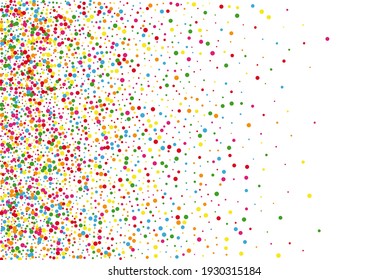 Red Confetti Carnaval Background. Round Creative Illustration. Yellow Banner Circle. Multicolored Happy Dot Texture.