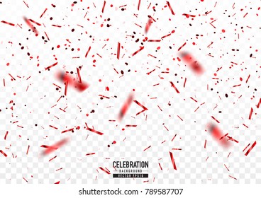 Red confetti celebration concept background .Vector illustration.