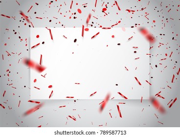 Red confetti celebration concept background .Vector illustration.