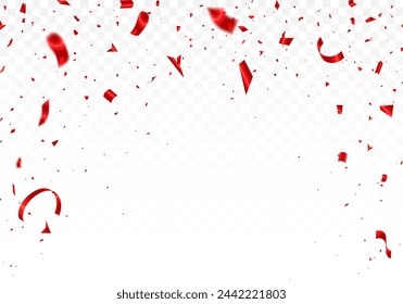 Red Confetti Celebration. holiday, birthday.