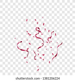 Red confetti celebration. Vector illustration 