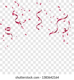 Red confetti celebration. Vector illustration 