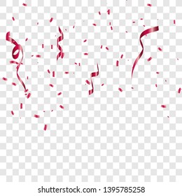 Red confetti celebration. Vector illustration 