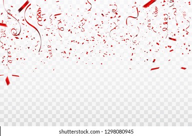 Red confetti concept design template Happy Valentine's Day, background Celebration Vector illustration.
