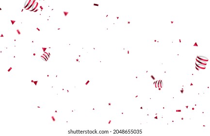 Red confetti design template holiday promotion, background Celebration Vector illustration.