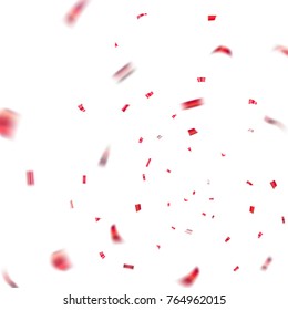 Red confetti explosion celebration isolated on white background. Falling confetti. Abstract decoration party, birthday celebrate or Christmas, New Year confetti decor Vector illustration