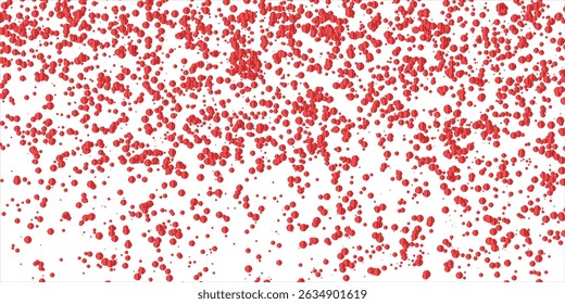 Red confetti, falling paper ribbons isolated on white background. Birthday party decoration vector illustration, Falling shiny red confetti, Bright festive tinsel of red color, red confetti party.