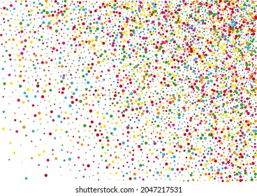 Red Confetti Glitter Texture. Circle View Illustration. Multicolored Holiday Round. Orange Fiesta Dot Background.