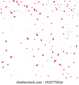 Red Confetti Illustration. Pink Heart Birthday. Tiny Decoration Backdrop. Love Backdrop. Valentine Happy. Wedding Print. Falling Party. Wallpaper Print.