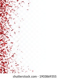 Red confetti , isolated on transparent background