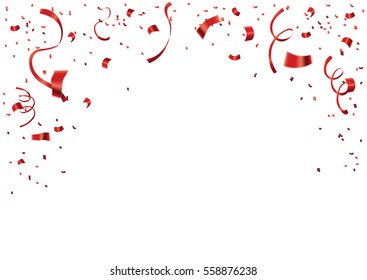 Red Confetti Isolated On White Background