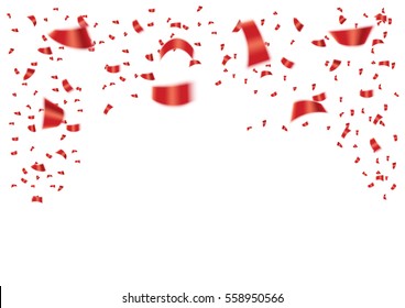 Red Confetti Isolated On White Background