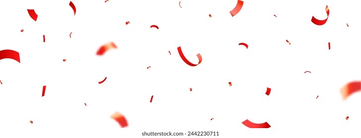 Red confetti isolated. vector illustration, holiday, birthday.