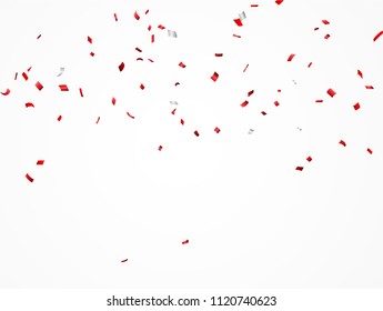red confetti and ribbon background