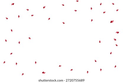 Red confetti scatter transparent overlay for celebrations and events